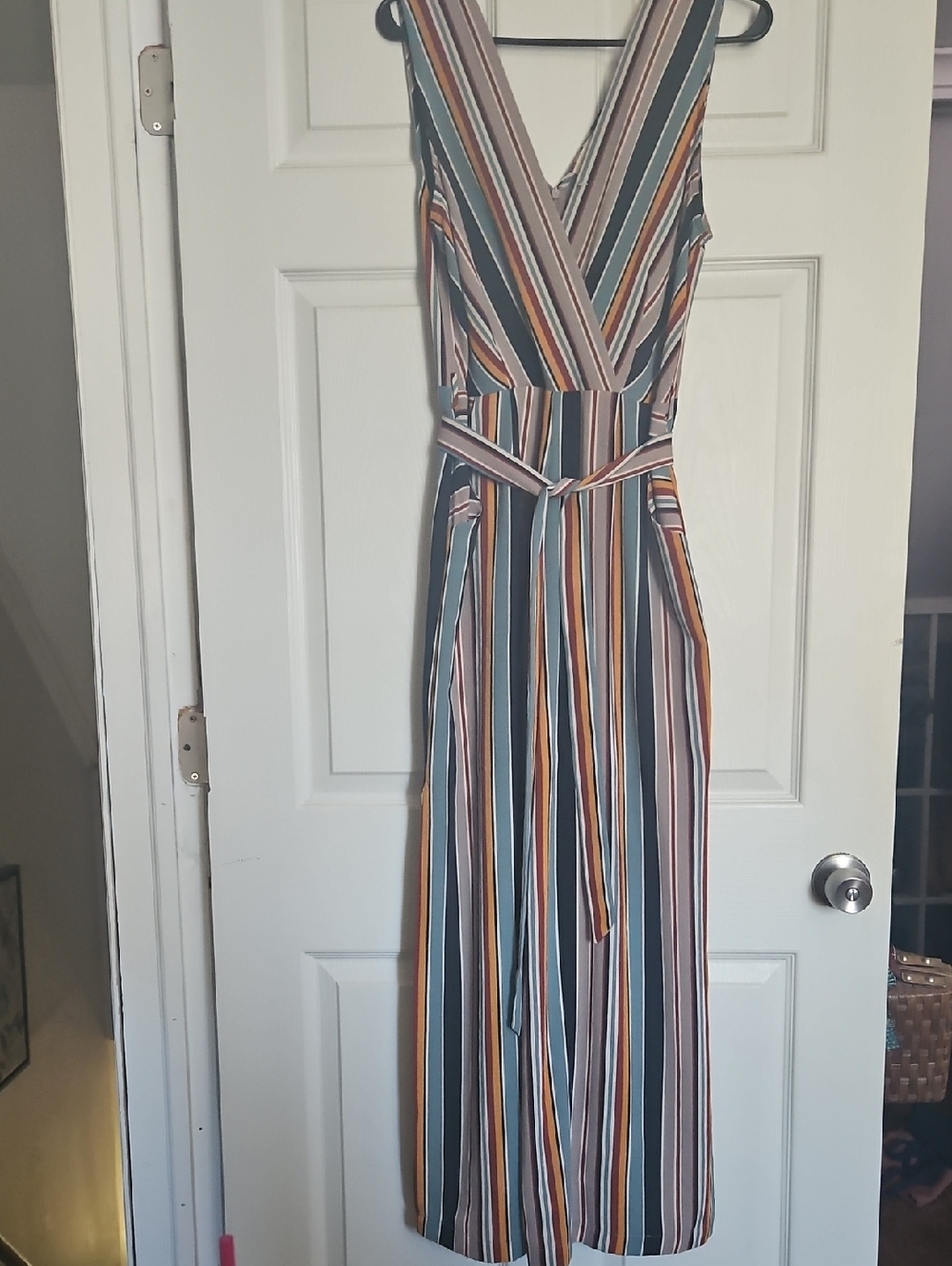 Monteau Multicolor Striped V-Neck Jumpsuit